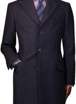 Thumbnail for your product : Charles Tyrwhitt Navy wool and cashmere Epsom overcoat