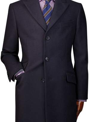 Charles Tyrwhitt Navy wool and cashmere Epsom overcoat