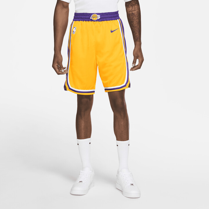 Nike Los Angeles Lakers Icon Edition Men's NBA Swingman Shorts in Yellow -  ShopStyle