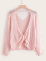 Thumbnail for your product : Shein Plus Twist Back Backless Sweater