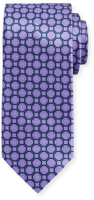 Brioni Octagon-Print Silk Tie