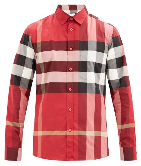 Burberry Red Men's Longsleeve Shirts 