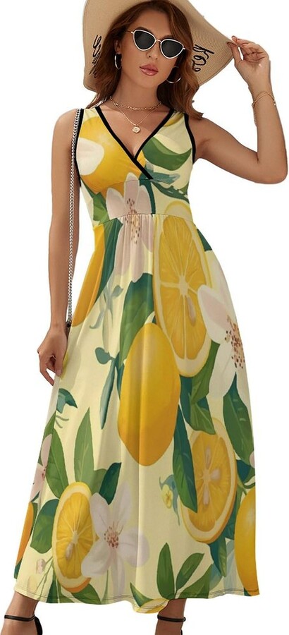 Lemon Print Midi Dress ShopStyle UK