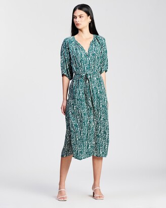 Vero Moda Women's Green Midi Dresses - Pilou 2-4 Calf-Length Shirt Dress - Size One Size, XS at The Iconic