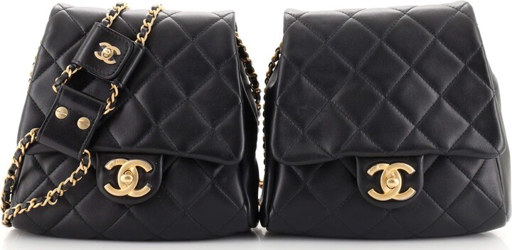 Chanel Side Packs Flap Bag Quilted Lambskin Small - ShopStyle