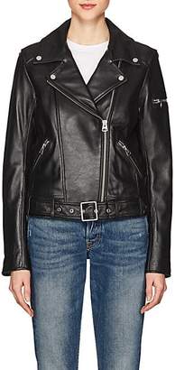 7 For All Mankind WOMEN'S SMOOTH LEATHER BIKER JACKET