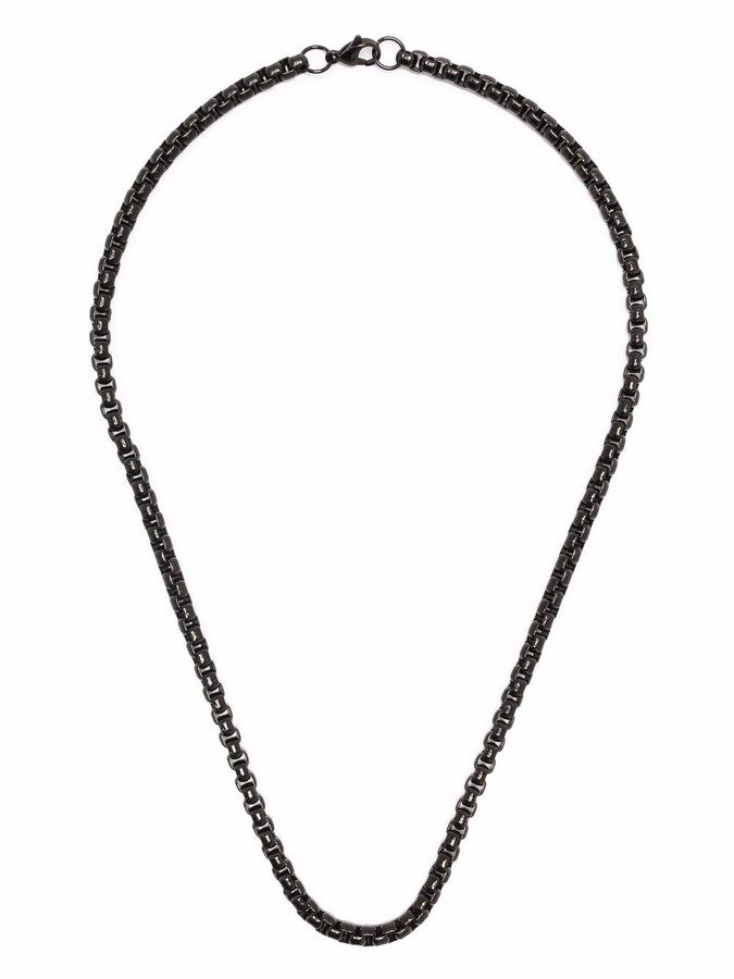 diameter 25 mm adjusting chain black tinted metal base Collar with glass pendant length 53 cm musket clasp black metal chain