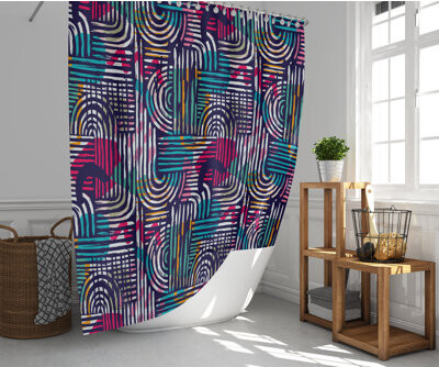Bungalow Rose Perie Abstract Shower Curtain