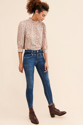 Pilcro Faux Suede-Trimmed Skinny Jeans