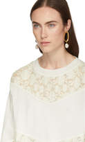 Thumbnail for your product : See by Chloe White Knit Lace Crewneck