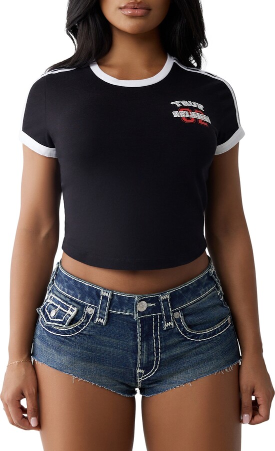 True Religion Logo Appliqué Cotton Graphic Baby Tee