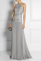 Thumbnail for your product : J. Mendel Embellished pleated silk-chiffon gown
