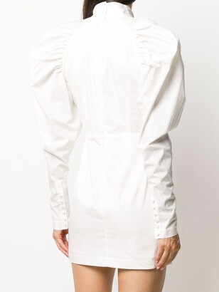 Rotate by Birger Christensen Structured Shoulder Gathered-Detail Dress