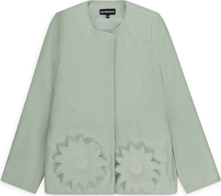 Paula Canovas Del Vas Embossed Green Jacket