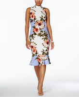Thumbnail for your product : Jax Floral-Print Ruffle-Hem Sheath Dress
