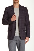 Thumbnail for your product : Perry Ellis Notch Collar Plaid Slim Fit Blazer