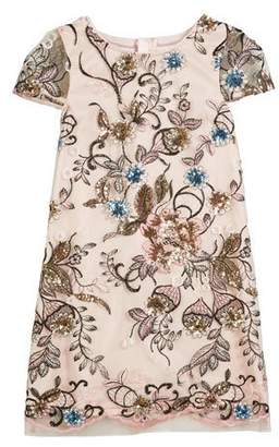 Milly Minis Chloe Floral Sequin Embroidered Dress, Size 8-16