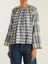 Thumbnail for your product : Ace&Jig Farrah Gathered Neck Striped Cotton Blouse - Womens - Blue White