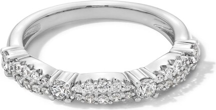 Zales 3/8 CT. T.w. Diamond Scallop Double Row Anniversary Band in 10K White Gold