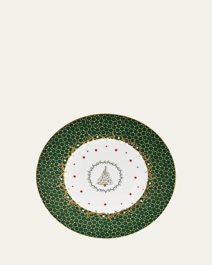 Bernardaud Noel Green Tree Salad Plate, 8.5"