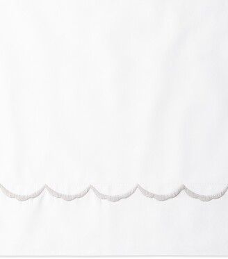Matouk Scallop Full/Queen Embroidered 350 Thread Count Flat Sheet