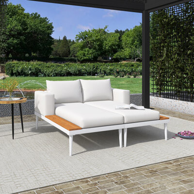 Ebern Designs Modern Outdoor Daybed Patio Metal Daybed