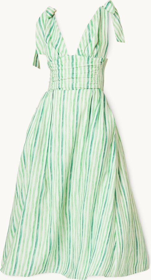 Rosie Assoulin Bow Shoulder Dress Green 0