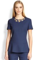 Thumbnail for your product : Escada Mirror-Accent Peplum Top