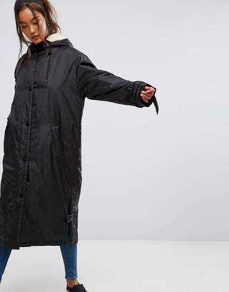 ASOS Maxi Raincoat With Borg Lining