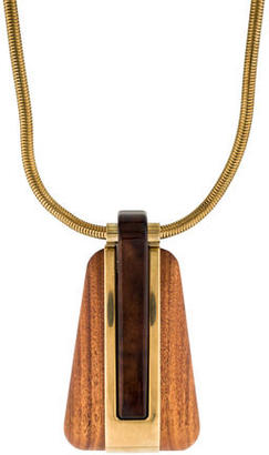 Lanvin Wood Pendant Necklace