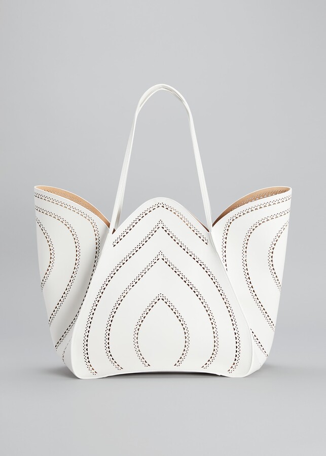 Alaia Lili 32 Laser-Cut Leather Tote Bag - ShopStyle