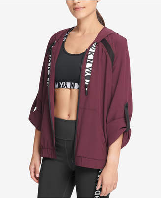 DKNY Sport Rolled-Cuff Relaxed Zip Hoodie