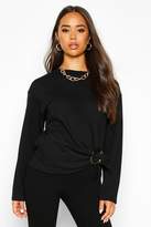Thumbnail for your product : boohoo Ring Detail Tie Waist Sweat