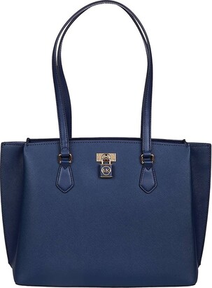 Authentic Michael Kors Blue Leather Handbag Tote