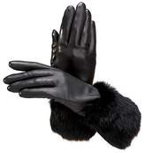 Thumbnail for your product : Aspinal of London | Ladies Fur Cuffed Gloves In Black