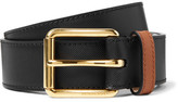Thumbnail for your product : Burberry 3.5cm Two-Tone Embossed Leather Belt