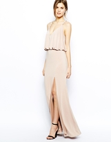 Thumbnail for your product : Forever Unique Plunge Neck Maxi Dress with Thigh Split