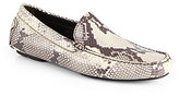 Thumbnail for your product : To Boot Snakeskin-Embossed Leather Driving Moccasins