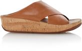 Thumbnail for your product : FitFlop Kys leather round toe crossover wedge sandals