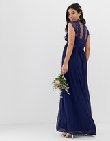 Thumbnail for your product : TFNC Maternity lace detail maxi bridesmaid dress in navy
