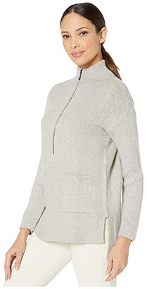 Nic+Zoe Zip Line Sweater (Walnut Cream) Women's Clothing