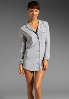 Thumbnail for your product : Only Hearts Club 442 Only Hearts Organic Cotton Piped Night Shirt in Pebble/Black
