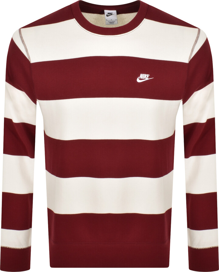 nike striped crewneck