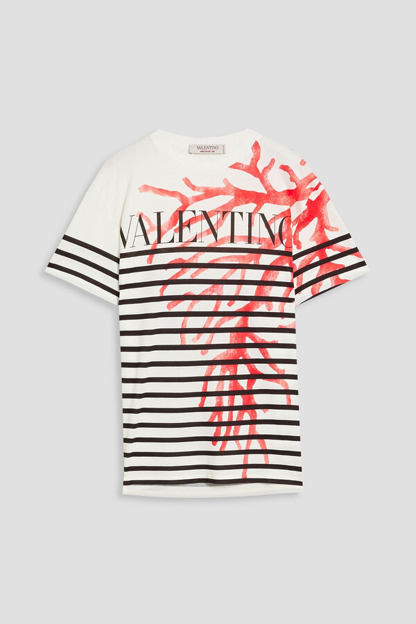 Valentino Printed cotton-jersey T-shirt - ShopStyle