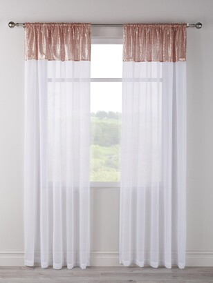 Sequin Top Voile Slot Top Curtains