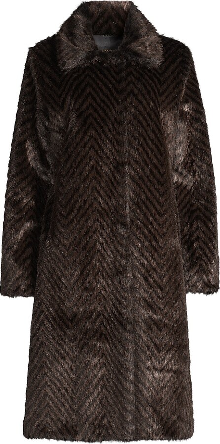 Donna Karan Faux Fur Topper Coat - ShopStyle