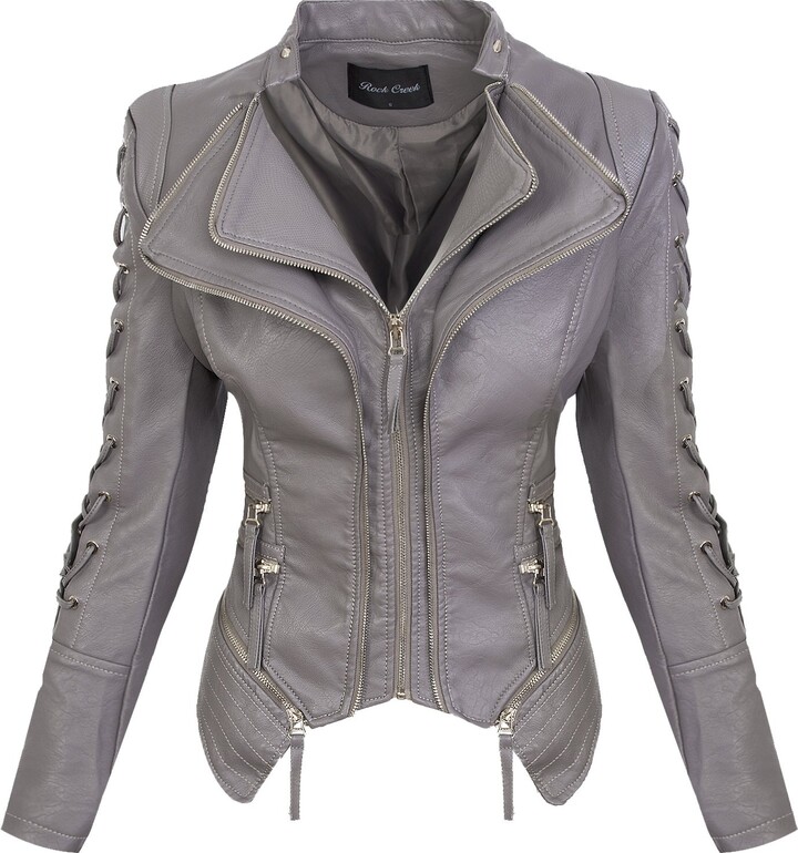 A1 Fashion Goods White Leather Womens Biker Jacket Short Cropped Fitted Bolero Bustier Coat Amanda