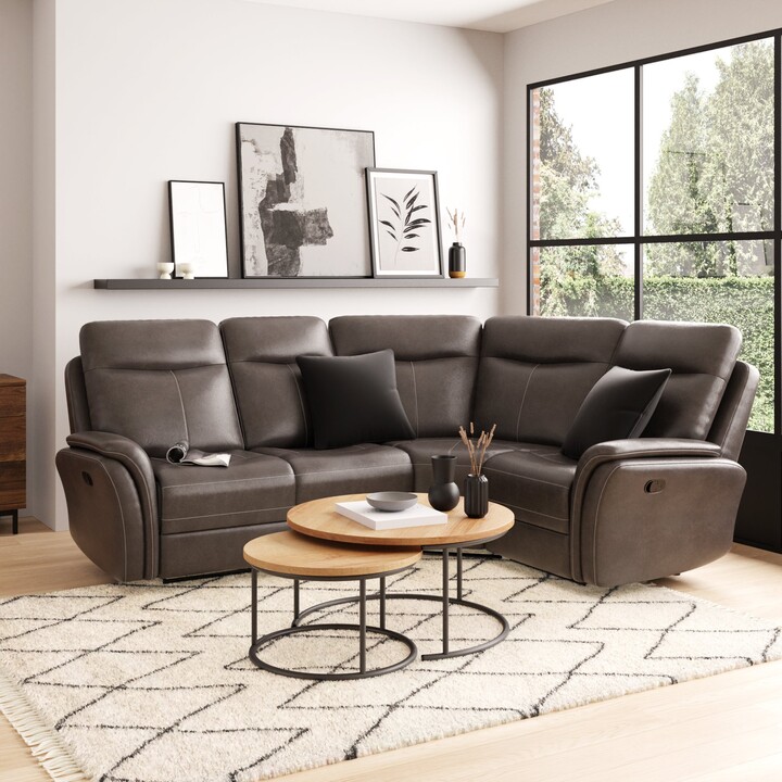 Dunelm Monte Faux Suede Reclining Corner Sofa Slate (Grey) ShopStyle