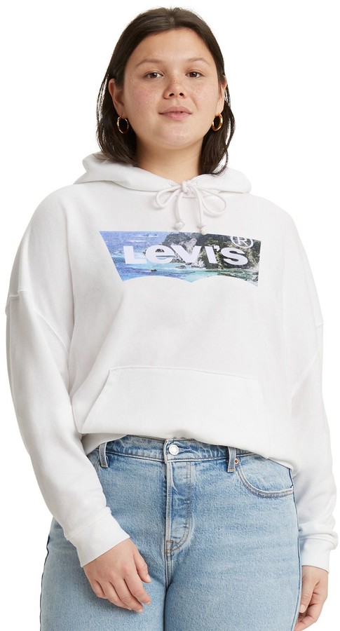 white levis hoodie women's