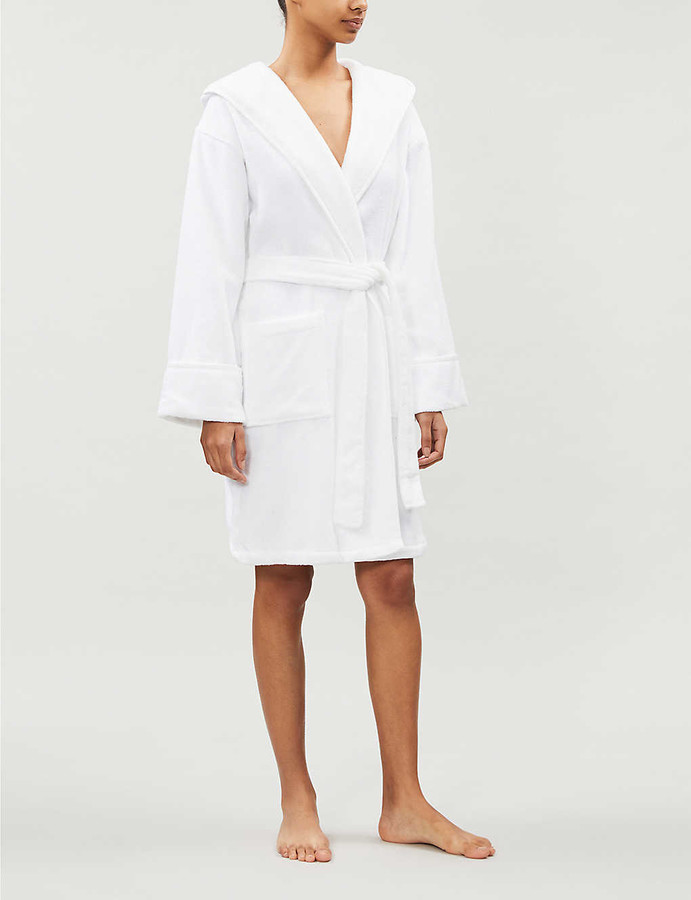 emporio armani hooded towelling gown